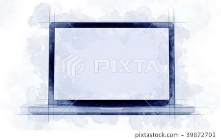 Dreaming sketch of a modern laptop and screen Dreaming sketch of a modern laptop and screen 39872701