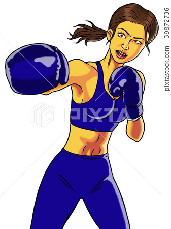 A young woman doing a boxer A young woman doing a boxer 39872736
