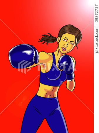 A young woman doing a boxer A young woman doing a boxer 39872737
