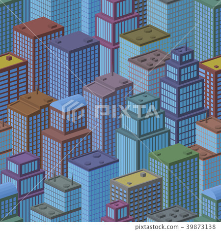 3D Isometric City, Seamless Background - Stock Illustration [39873138 ...