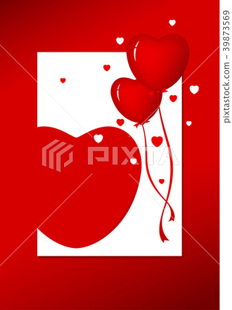 Vector red heart balloon design 39873569