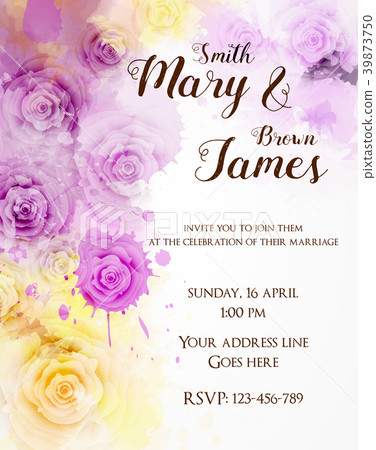 Floral invitation wedding template Floral invitation wedding template 39873750