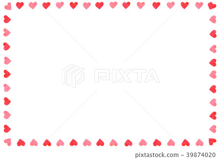 Hand drawn frame square heart 2 colors red 39874020