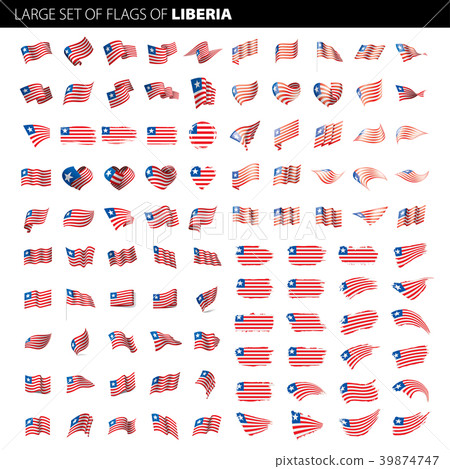 Liberia flag, vector illustration 39874747