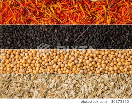 Collage of different herbs and spices background Collage of different herbs and spices background 39875360