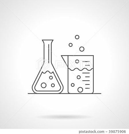 Laboratory glassware flat line vector icon - Stock Illustration ...