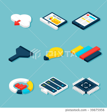 Big Data Business Isometric Objects Big Data Business Isometric Objects 39875956