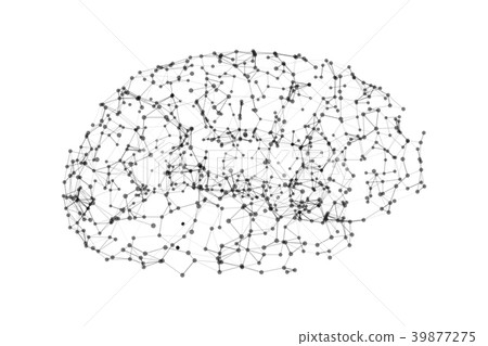 Human brain on white background in the form of art Human brain on white background in the form of art 39877275