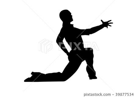 male dancer dance pose on his knee 39877534