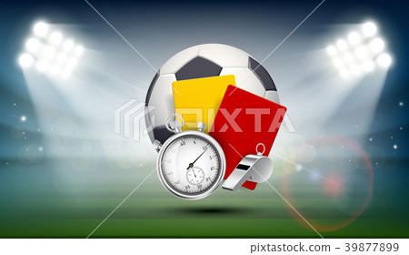 Soccer ball on the field of the stadium - Stock Illustration [39877899 ...
