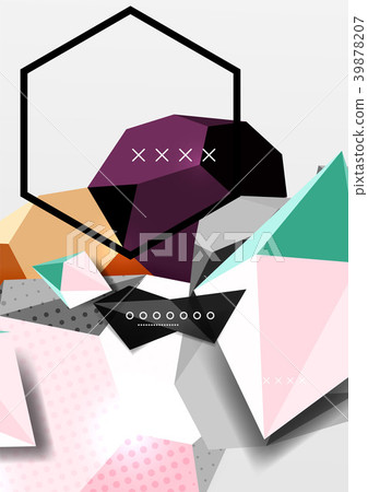 Color 3d geometric composition poster Color 3d geometric composition poster 39878207