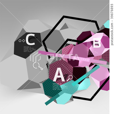 3d hexagon geometric composition, geometric 39878893