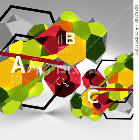 3d hexagon geometric composition, geometric 39878903