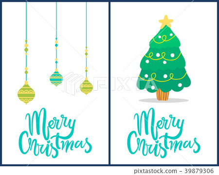 Merry Christmas Set of Banners Vector Illustration Merry Christmas Set of Banners Vector Illustration 39879306