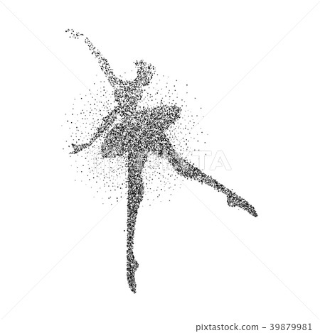 Ballet dancer girl particle splash silhouette Ballet dancer girl particle splash silhouette 39879981