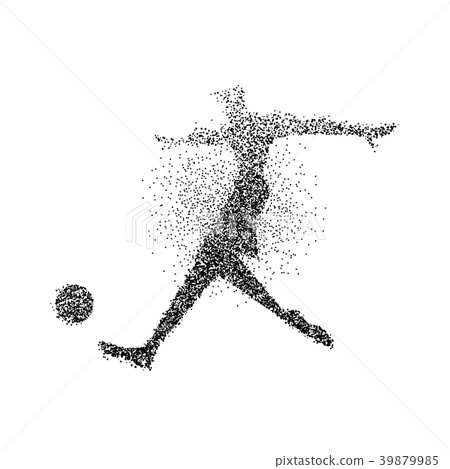 Soccer player particle splash poster silhouette 39879985