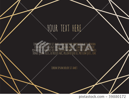 Gold polygonal frame , geometric, diamond shapes. 39880172