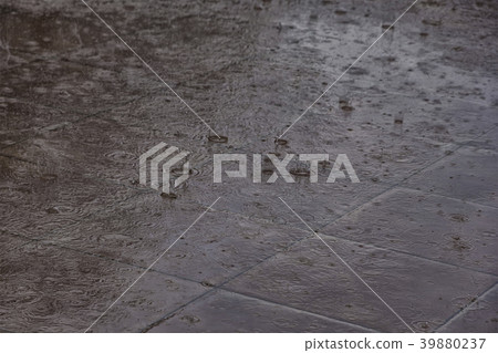 Water surface during rain. Water surface during rain. 39880237