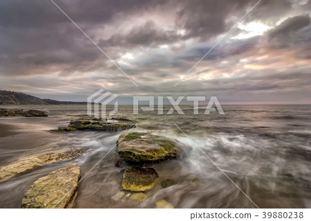 seascape with motion blur 39880238