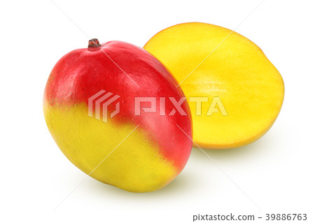 Mango fruit and half isolated on white background Mango fruit and half isolated on white background 39886763