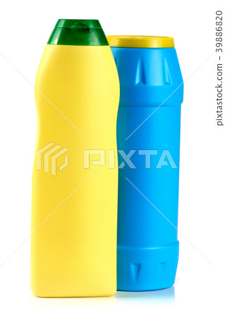 bottle of dishwashing detergent isolated on white 39886820