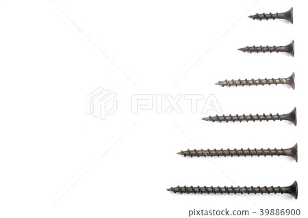 black screws isolated on white background with 39886900