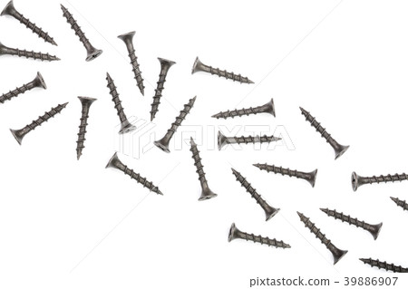 black screws isolated on white background with black screws isolated on white background with 39886907