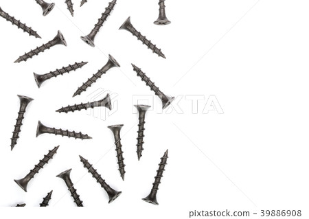 black screws isolated on white background with black screws isolated on white background with 39886908