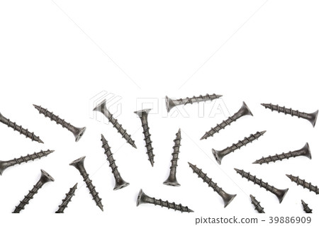 black screws isolated on white background with black screws isolated on white background with 39886909