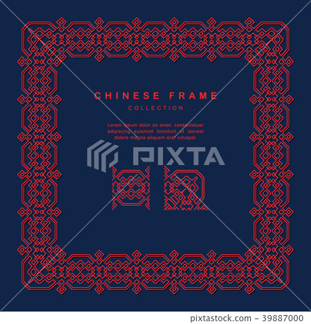 Retro Traditional Chinese Frame Tracery Design 39887000