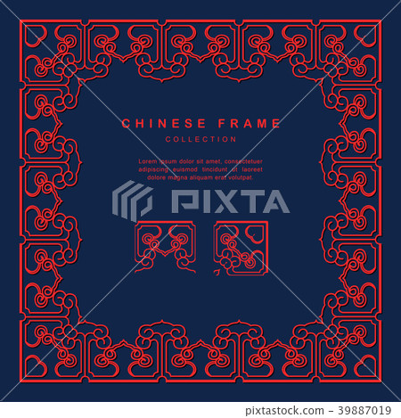 Retro Traditional Chinese Frame Tracery Design Retro Traditional Chinese Frame Tracery Design 39887019