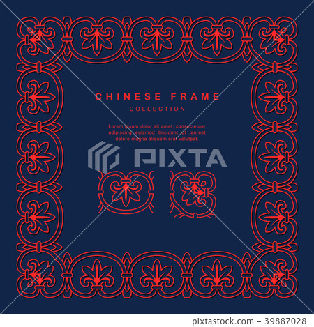 Retro Traditional Chinese Frame Tracery Design Retro Traditional Chinese Frame Tracery Design 39887028