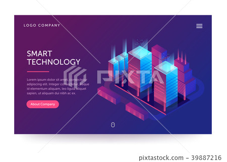 Smart technology illustration. Web banner with 39887216