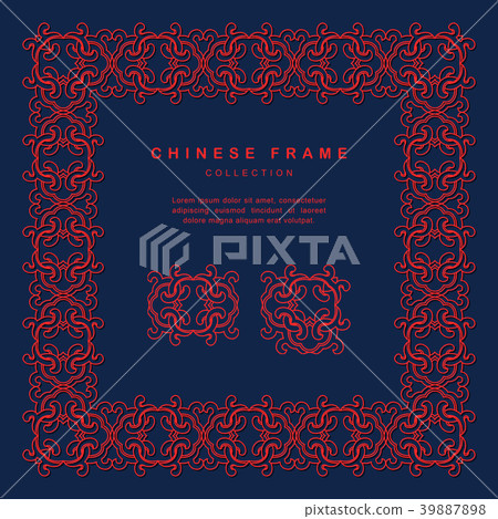 Retro Traditional Chinese Frame Tracery Design 39887898