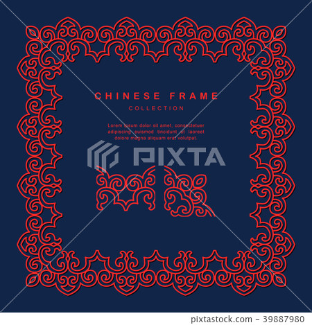 Retro Traditional Chinese Frame Tracery Design 39887980
