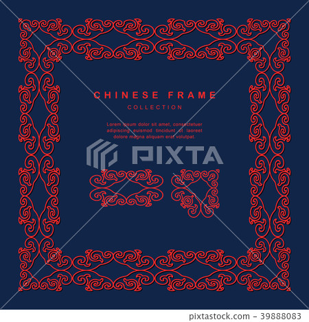 Retro Traditional Chinese Frame Tracery Design 39888083