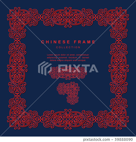 Retro Traditional Chinese Frame Tracery Design 39888090