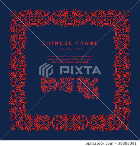 Retro Traditional Chinese Frame Tracery Design 39888091