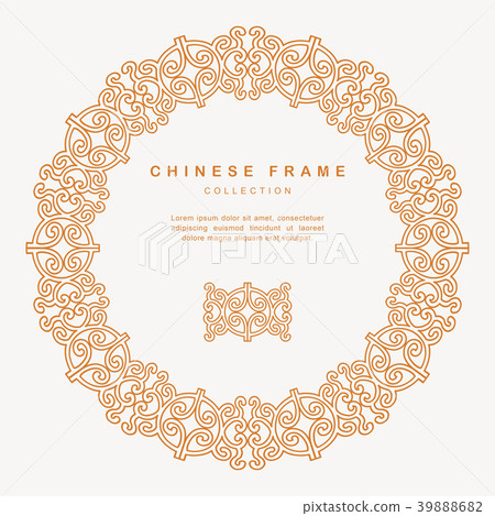 Traditional Chinese Round Frame Tracery Design Traditional Chinese Round Frame Tracery Design 39888682