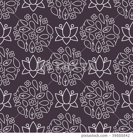 Nature flower illustration seamless pattern Nature flower illustration seamless pattern 39888842