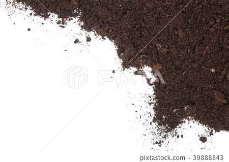Pile heap of soil isolated on white background Pile heap of soil isolated on white background 39888843