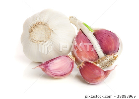 garlic isolated on white background close up 39888969