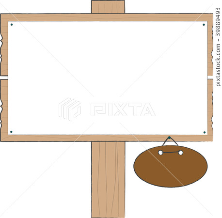 Wooden ticket _ with hanging sign _ color Wooden ticket _ with hanging sign _ color 39889493