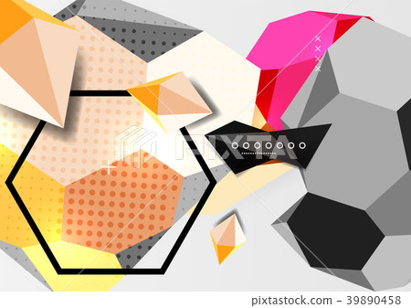 Color 3d geometric composition poster Color 3d geometric composition poster 39890458