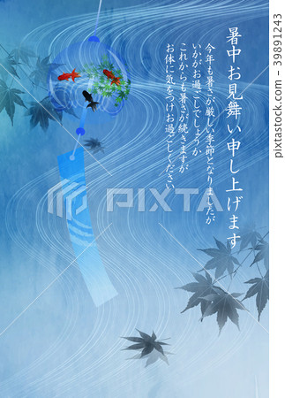 金魚楓葉夏天問候背景 金魚楓葉夏天問候背景 39891243