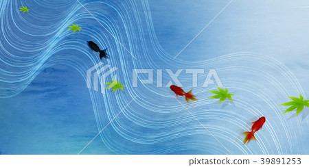 金魚楓葉夏天問候背景 金魚楓葉夏天問候背景 39891253