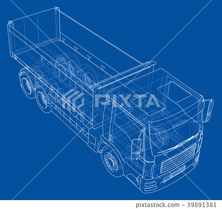 European truck outlined vector European truck outlined vector 39891381
