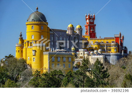Palace da Pena over hill. Sintra, Lisbon. Portugal Palace da Pena over hill. Sintra, Lisbon. Portugal 39892196