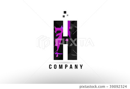 purple black alphabet letter h logo design - Stock Illustration ...