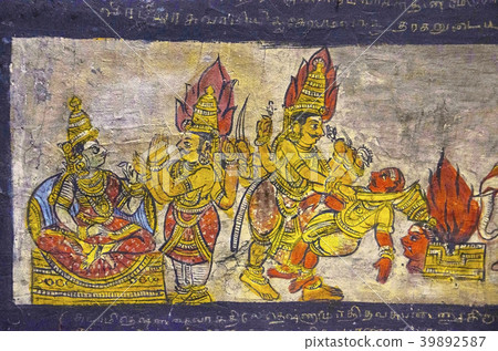 Paintings on ceiling wall, Brihadishvara Temple Paintings on ceiling wall, Brihadishvara Temple 39892587